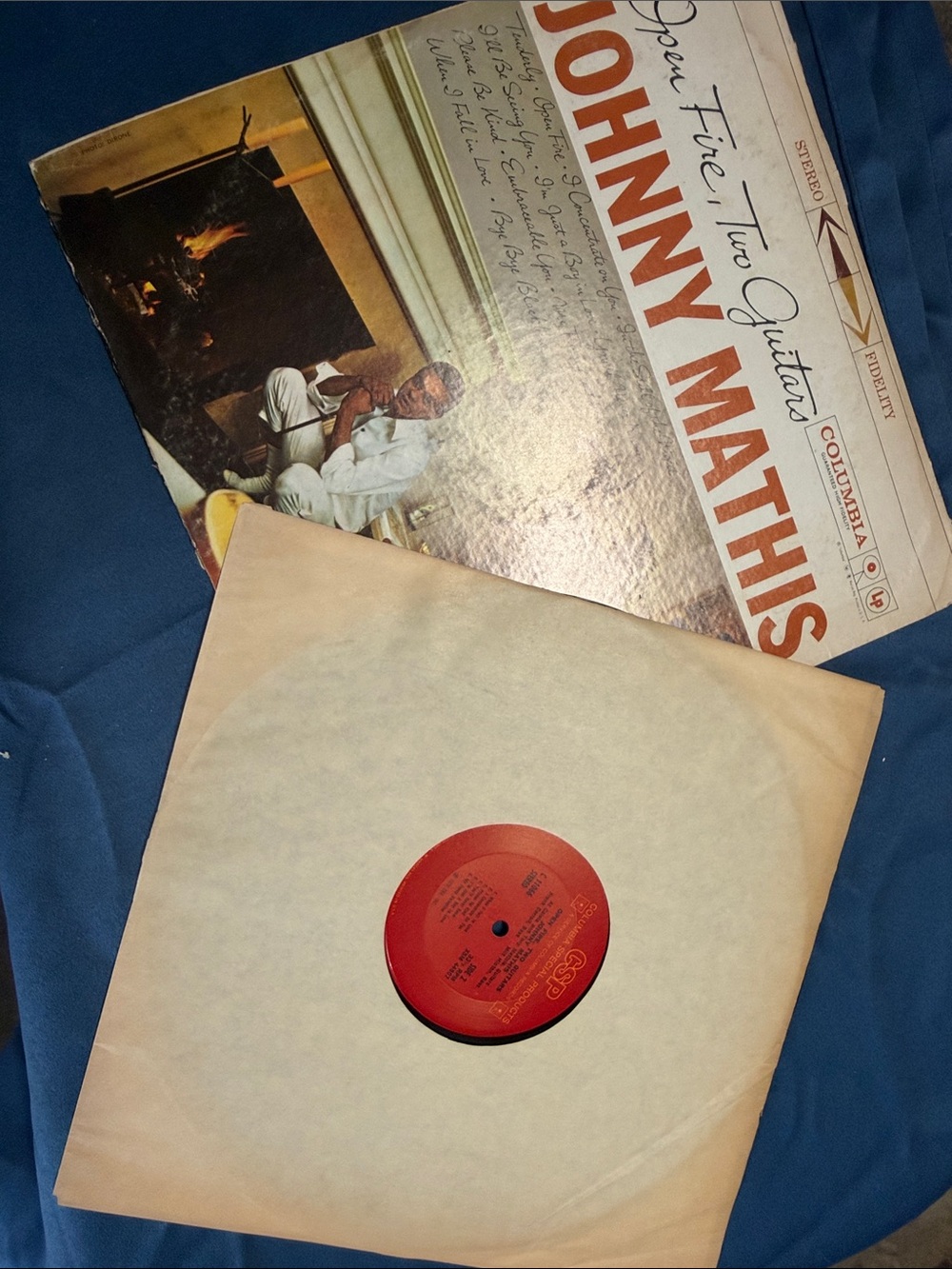 Johnny Mathis Vinyl LP with Inner Sleeve - Blue Background
